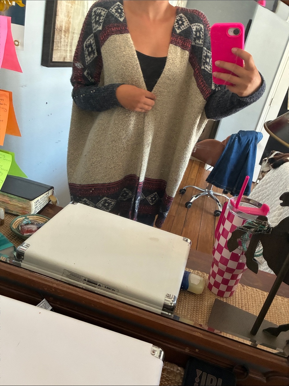 Cozy Cardigan with Aztec designs